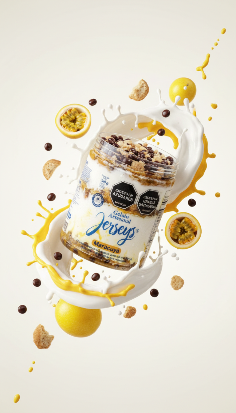 Maracuyá Gelato Food Splash Product Photography