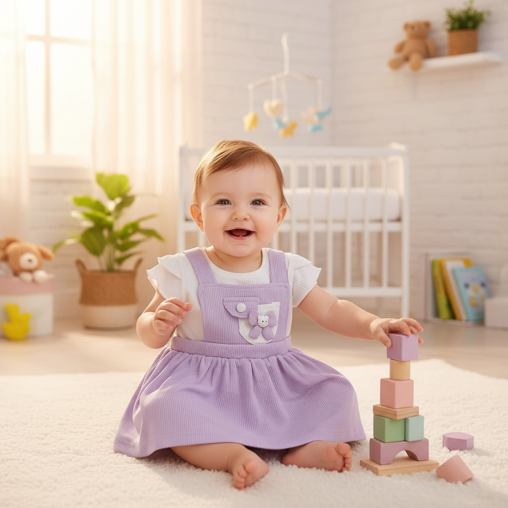 Baby Girl Playing Interior Photography