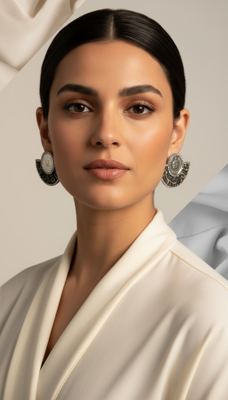 Statement Earrings Fashion Portrait Photography
