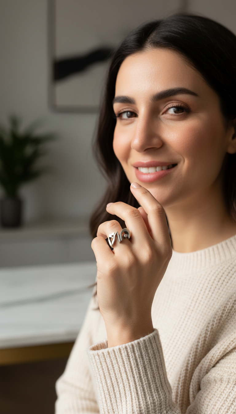 Silver Calligraphy Ring