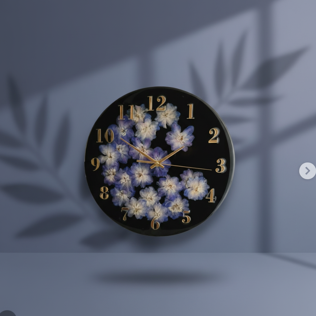 Resin Flower Wall Clock
