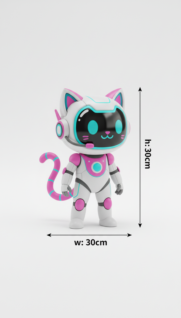 Robot Cat Figurine Plastic Toy