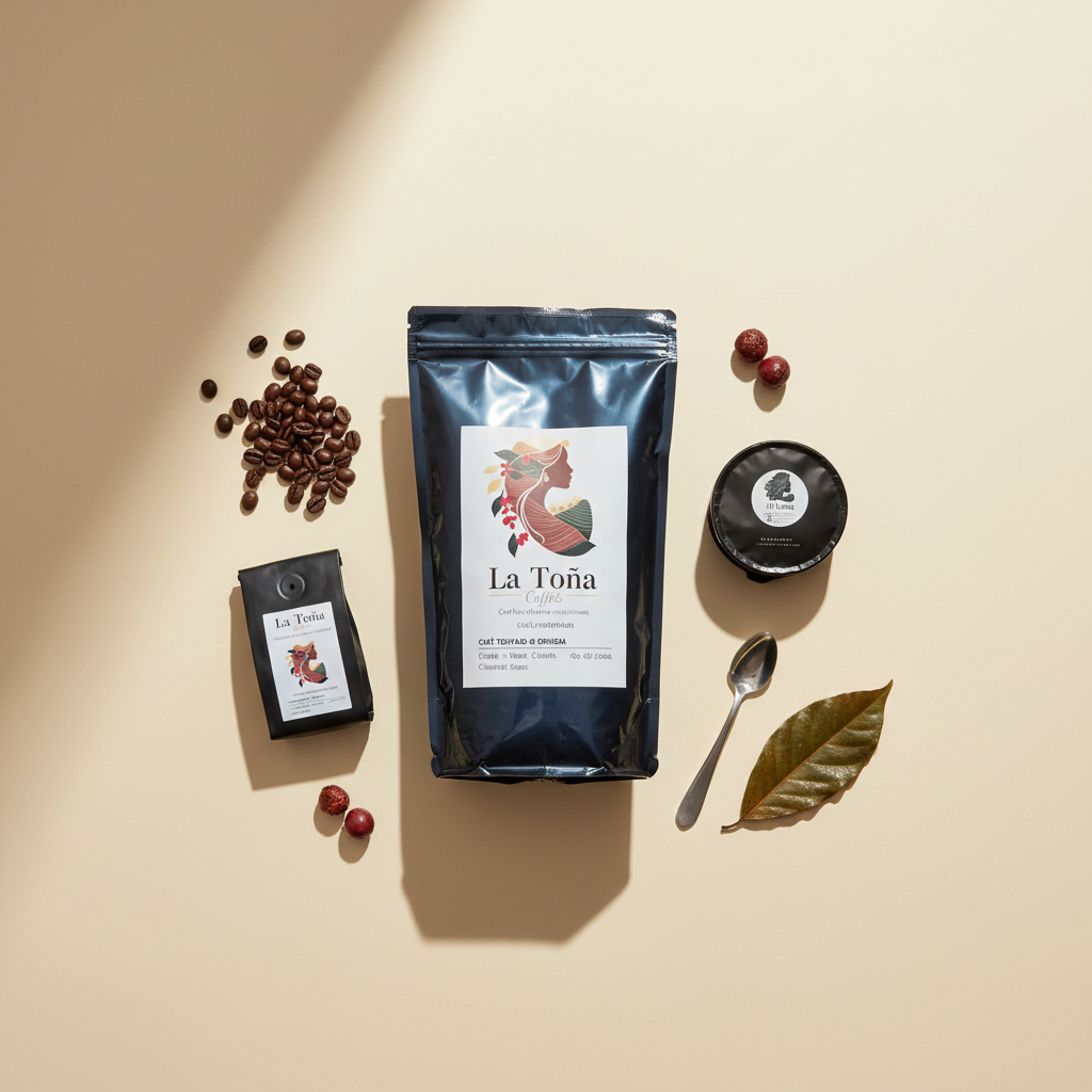 La Toña Coffee Flat Lay Product Photography