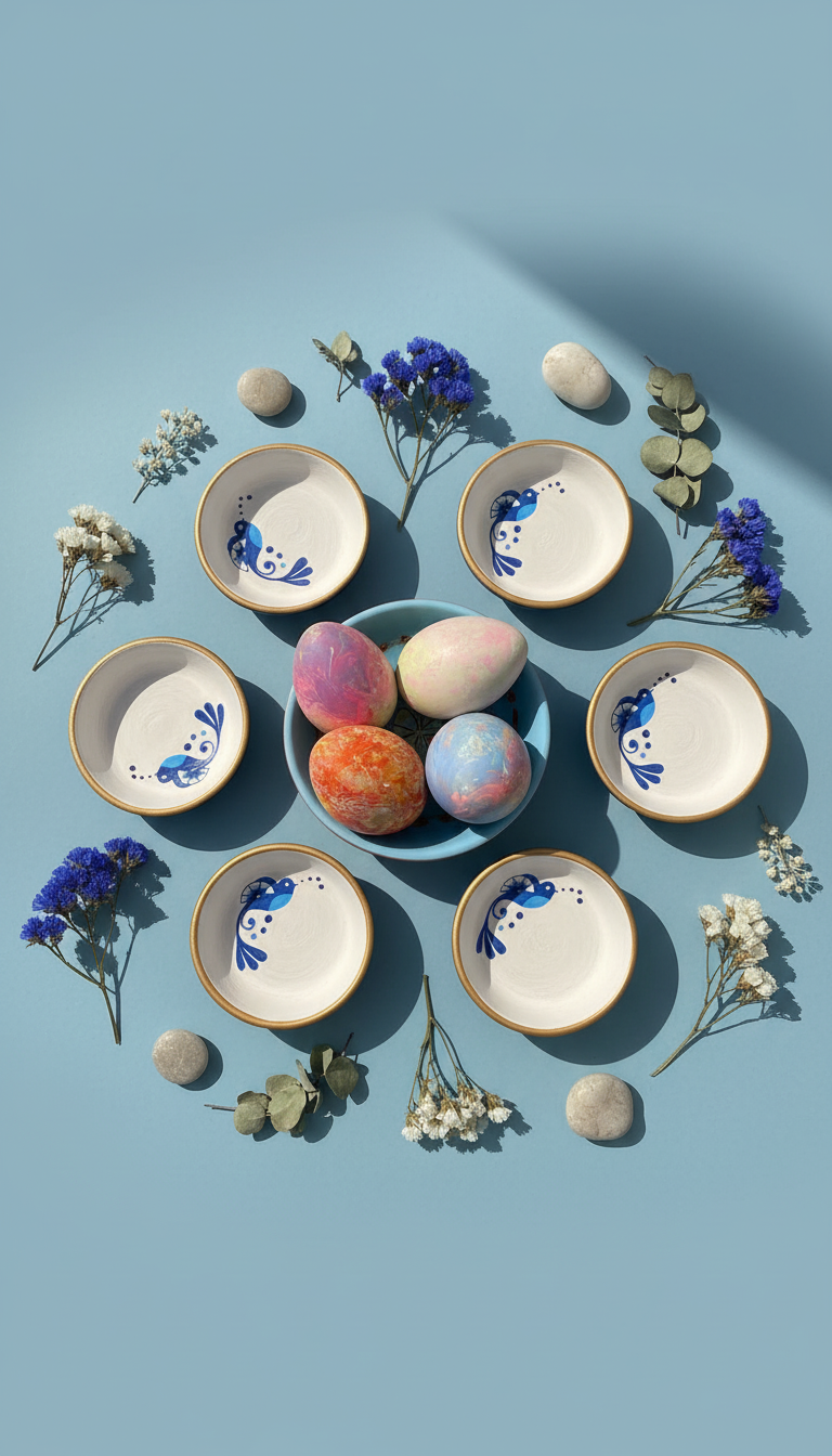 Easter Eggs Flat Lay Food Photography