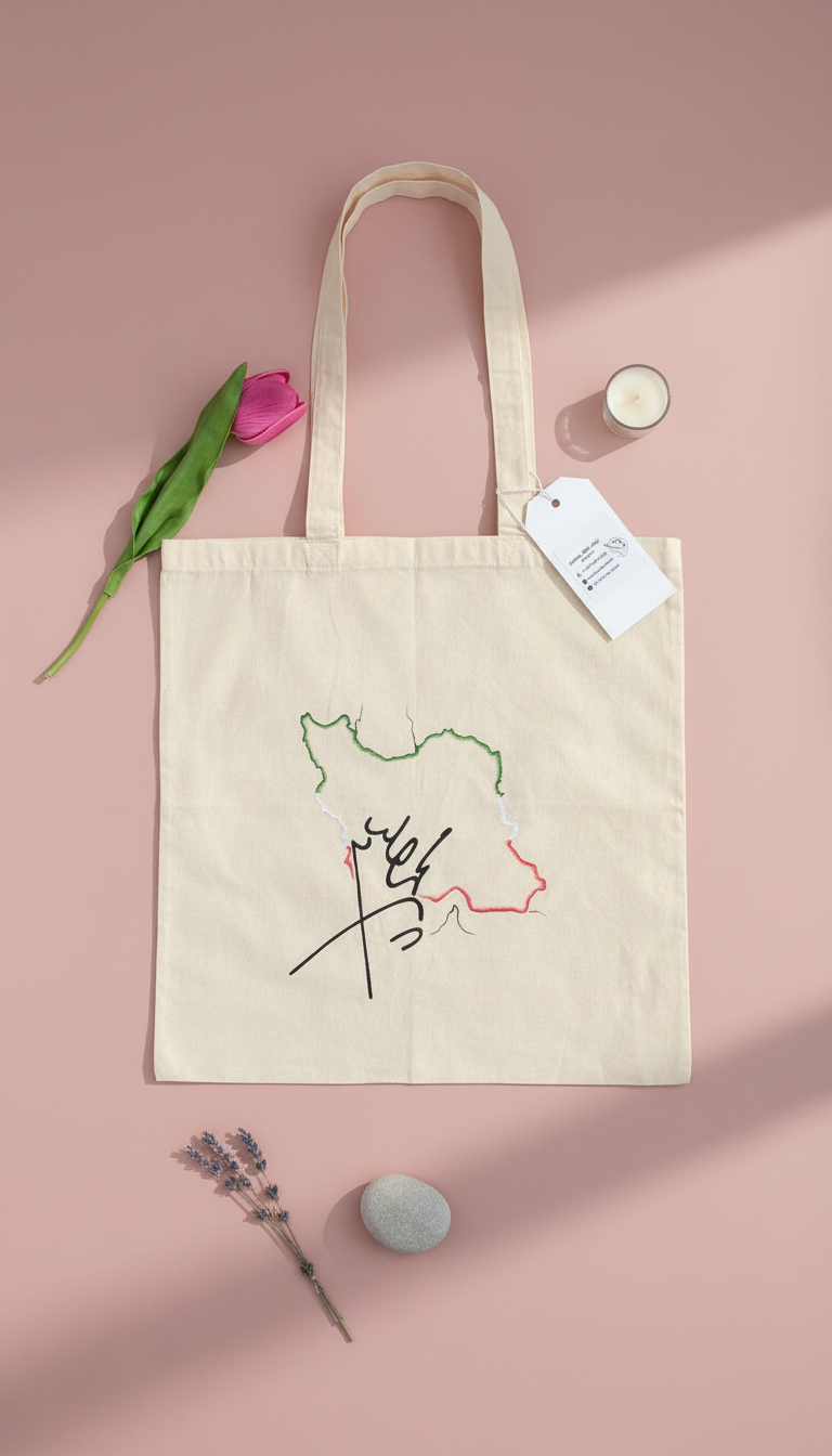Iran Map Tote Bag Product Photography