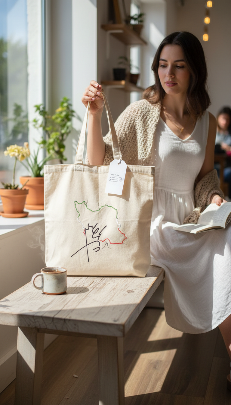 Embroidered Tote Bag Lifestyle Product Photography