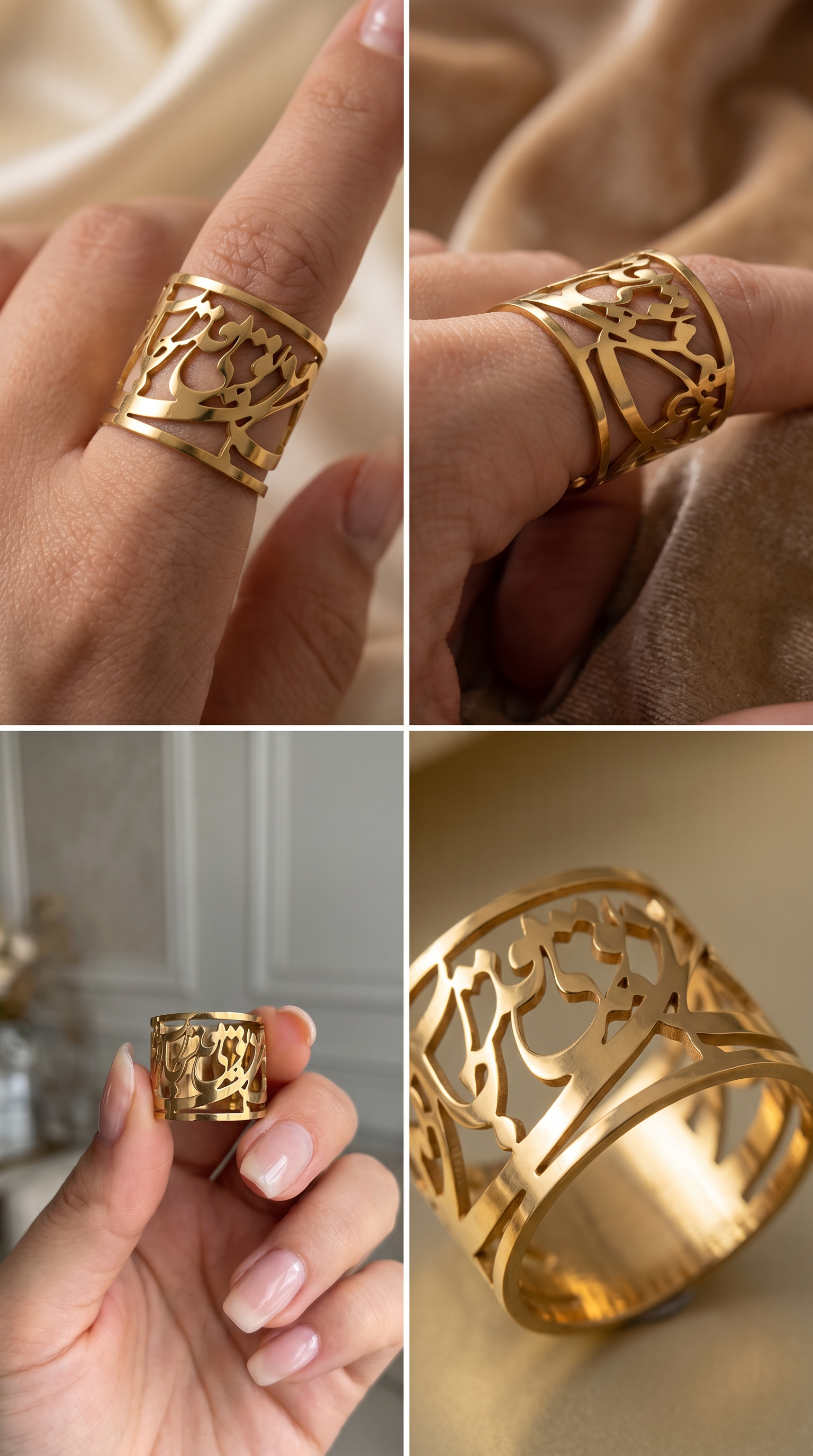 Gold Arabic Ring Jewelry Product Photography