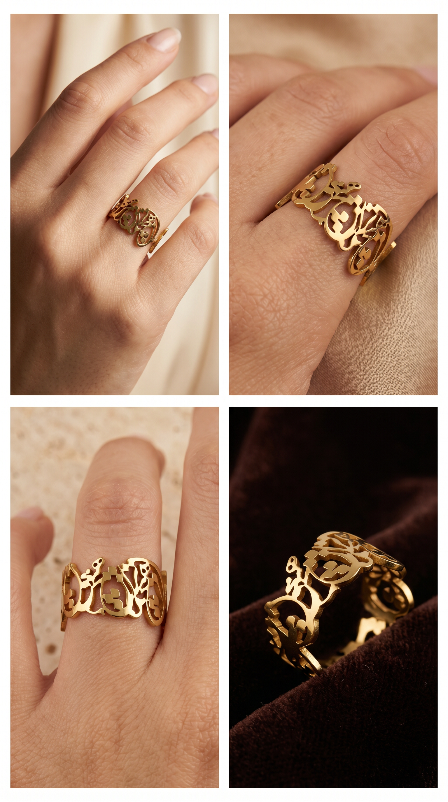 Gold Personalized Name Ring Jewelry Photography