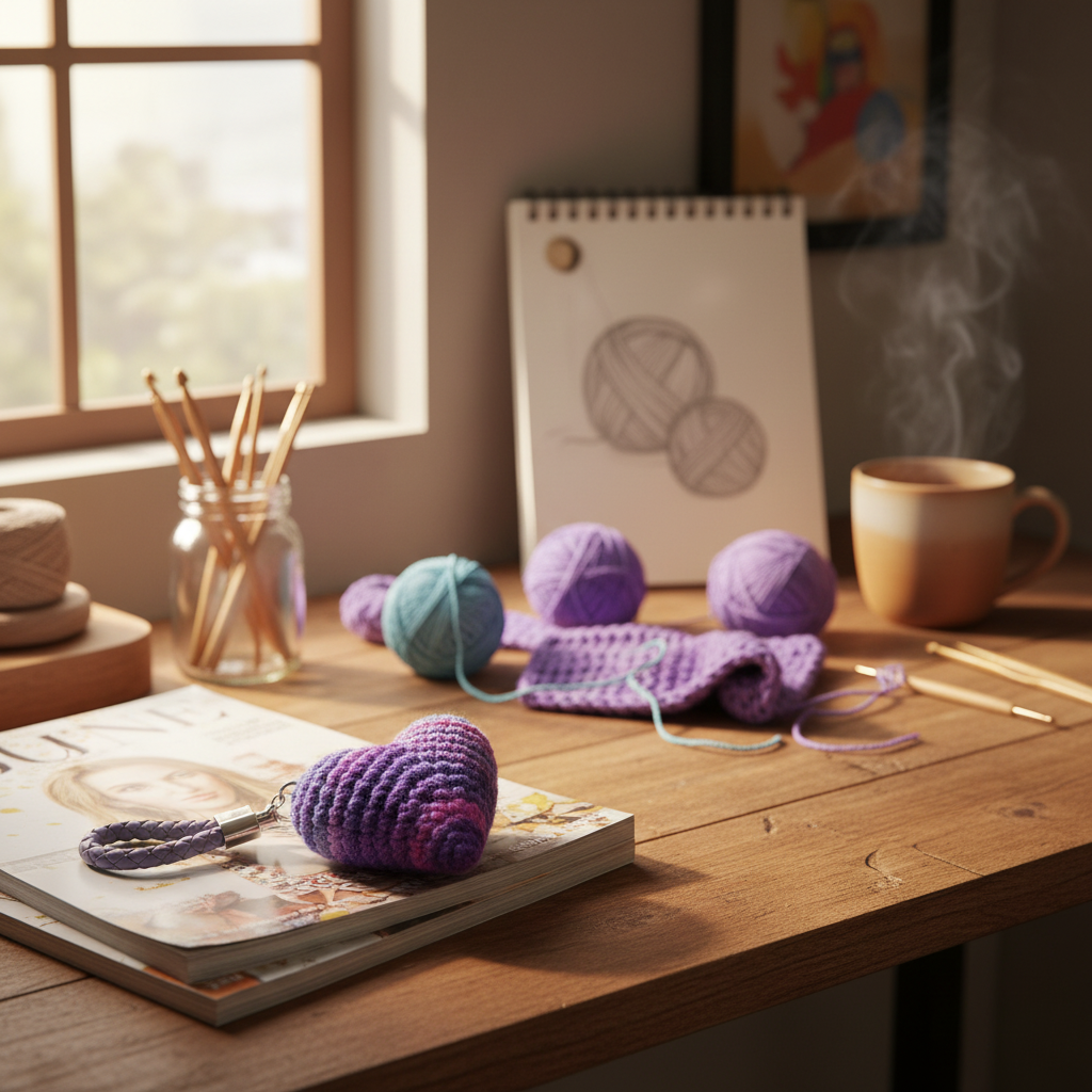 Crochet Heart Still Life Handicraft Photography