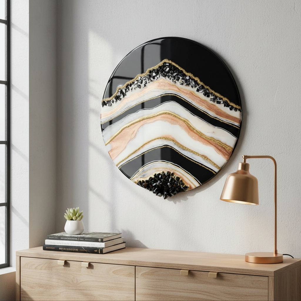 Resin Geode Art Round Wall Decor Photography