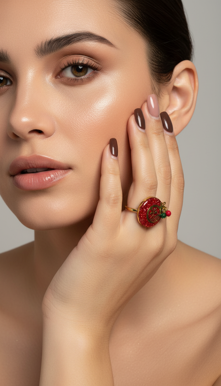 Red Statement Ring Fashion Jewelry Photography