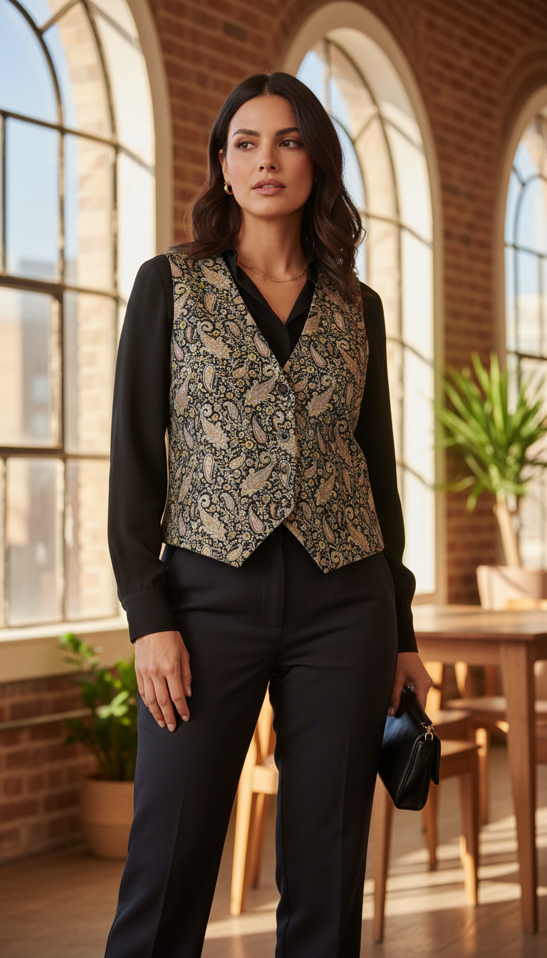 Paisley Vest Fashion Editorial Photography