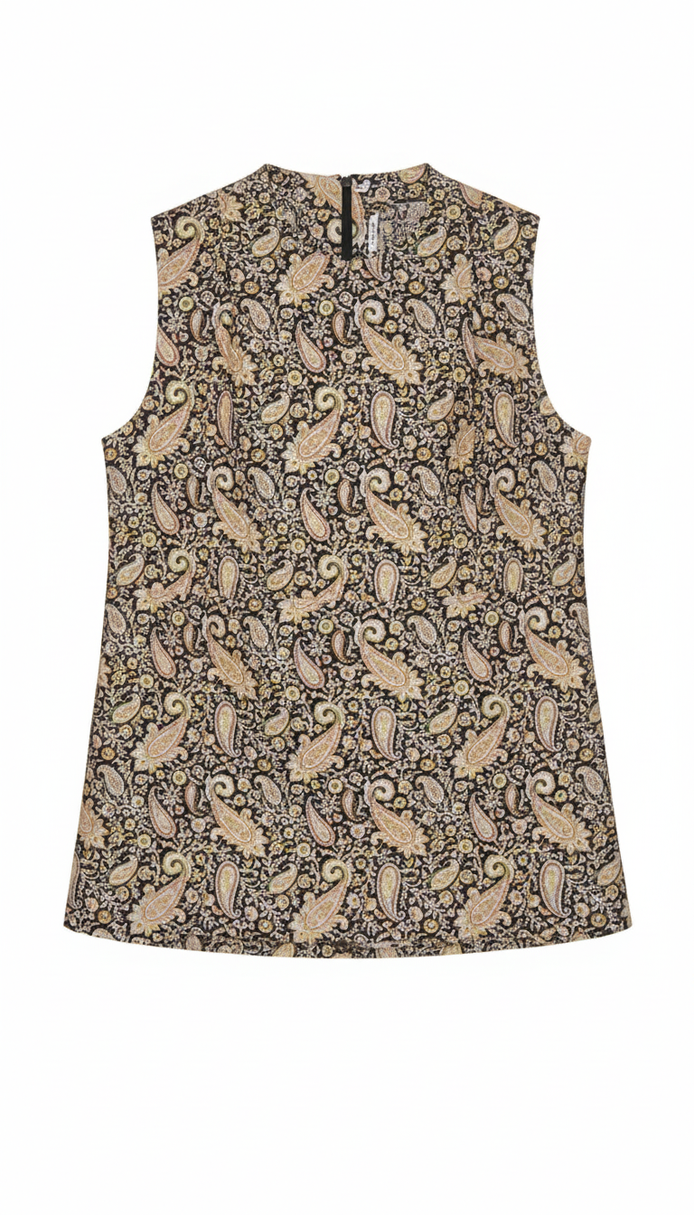 Paisley Print Sleeveless Top Fashion Photography