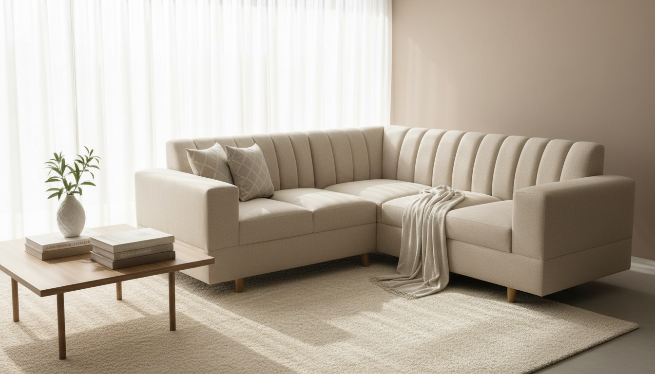 Beige Sectional Sofa Interior Design Photography