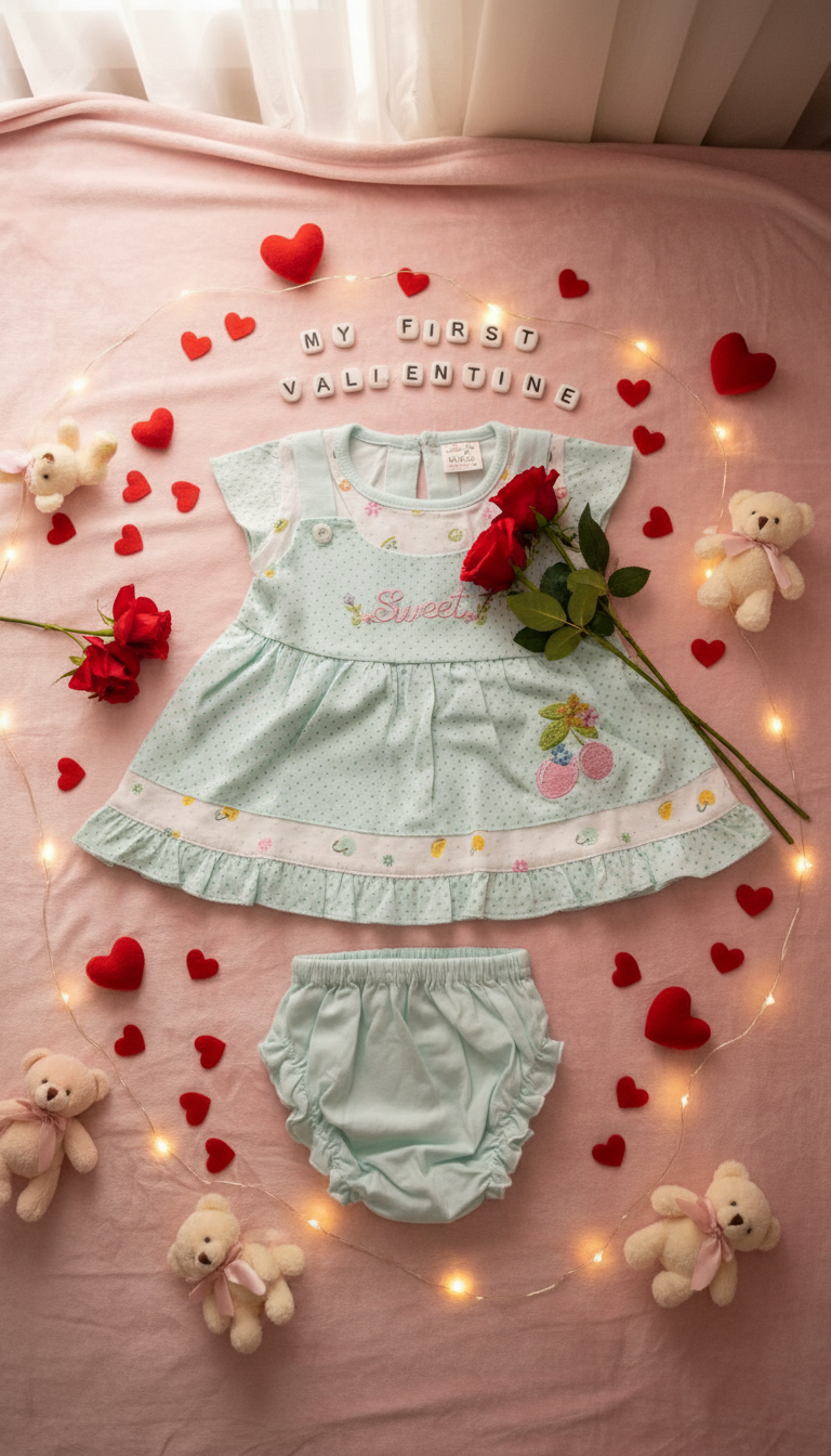 Baby Clothes Valentine's Day Product Photography