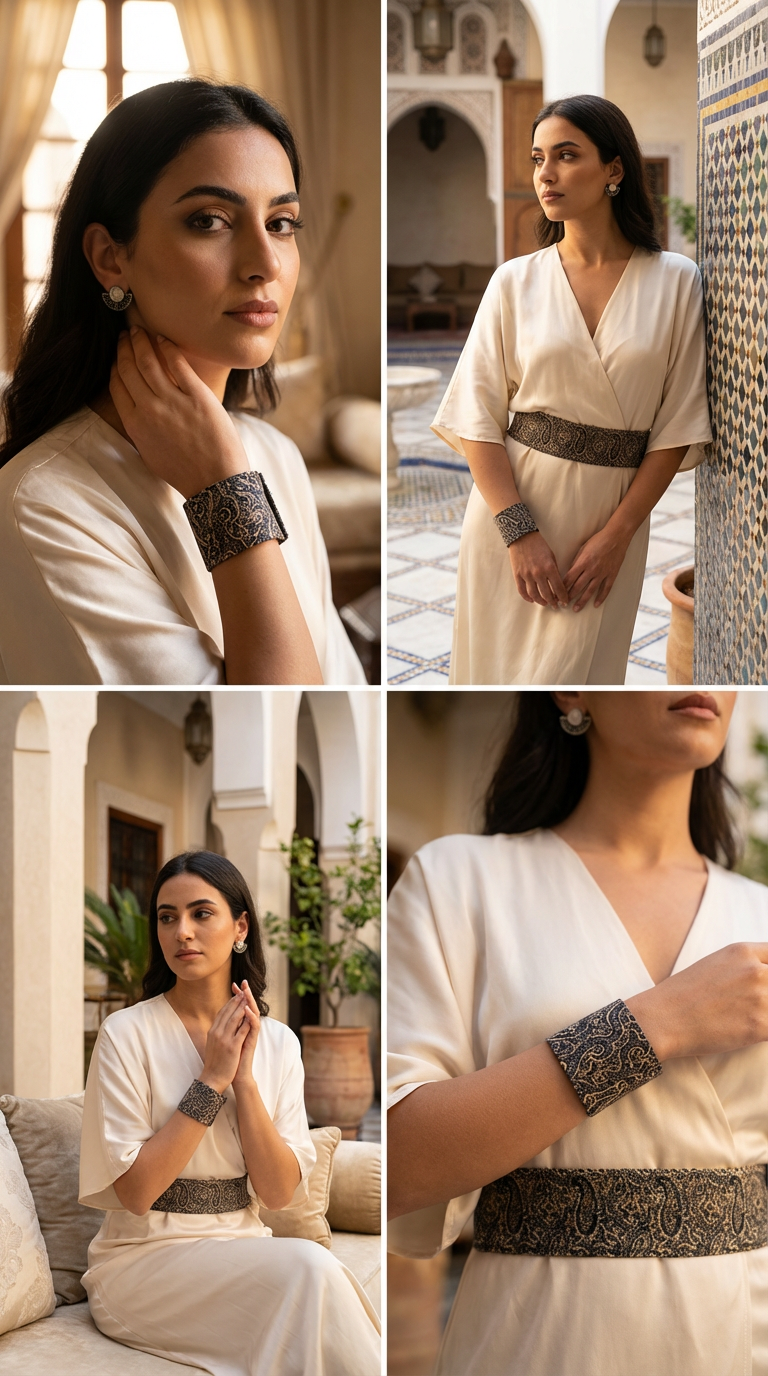 Patterned Cuff Bracelet Fashion Jewelry Photography