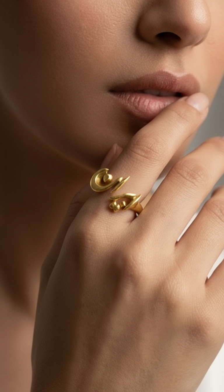 Gold Statement Ring Fashion Jewelry Photography