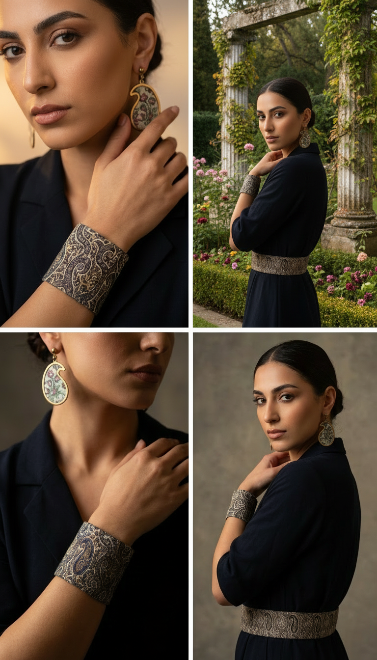 Paisley Cuff Bracelet Fashion Editorial Photography