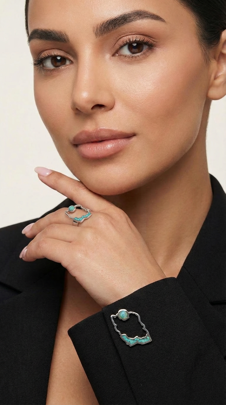 Turquoise Ring & Cufflinks Fashion Photography