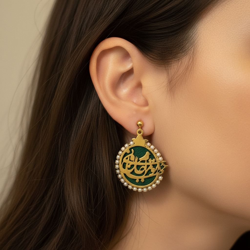 Arabic Calligraphy Earrings Fashion Photography